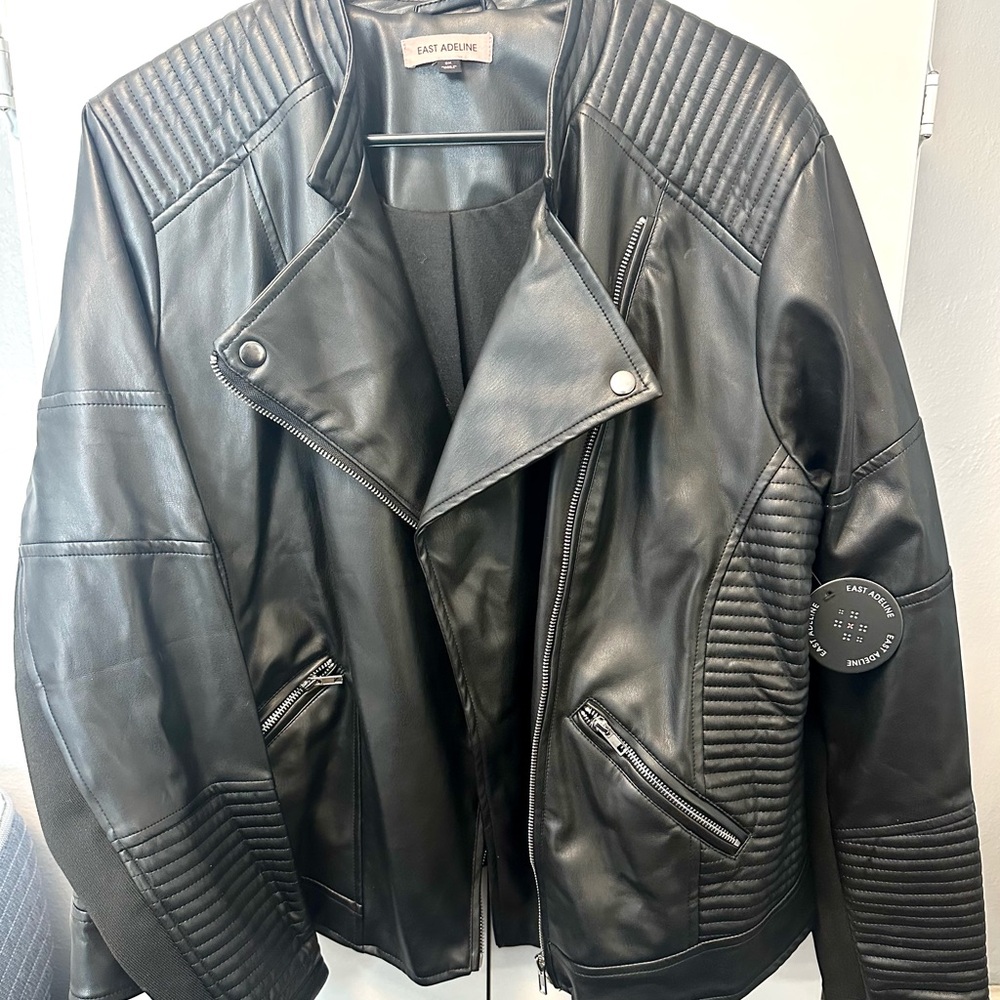 Women’s Faux Black Leather Jacket